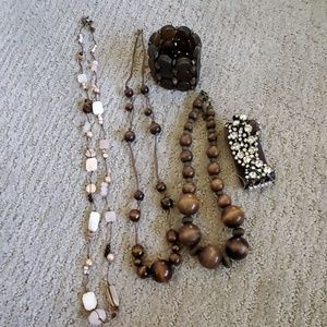 Lot of 3  necklaces and 2 bracelets